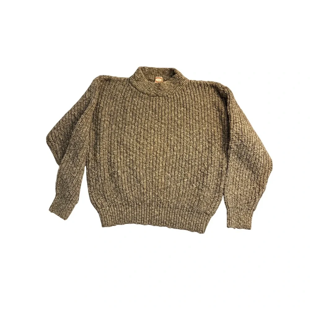 Vintage Banana Republic Mill Valley Cotton Ribbed Knit Sweater Brown Mens XL